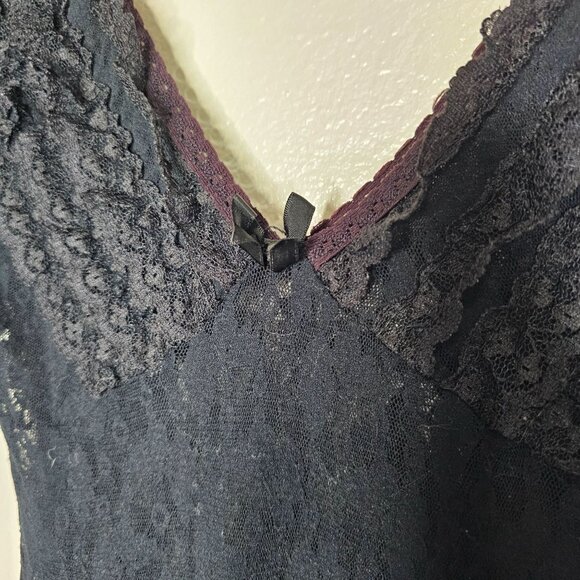 Vintage TJW S Slip Dress Black Lace Ruffle Babydoll Fairy Grunge Whimsigoth - Picture 3 of 8